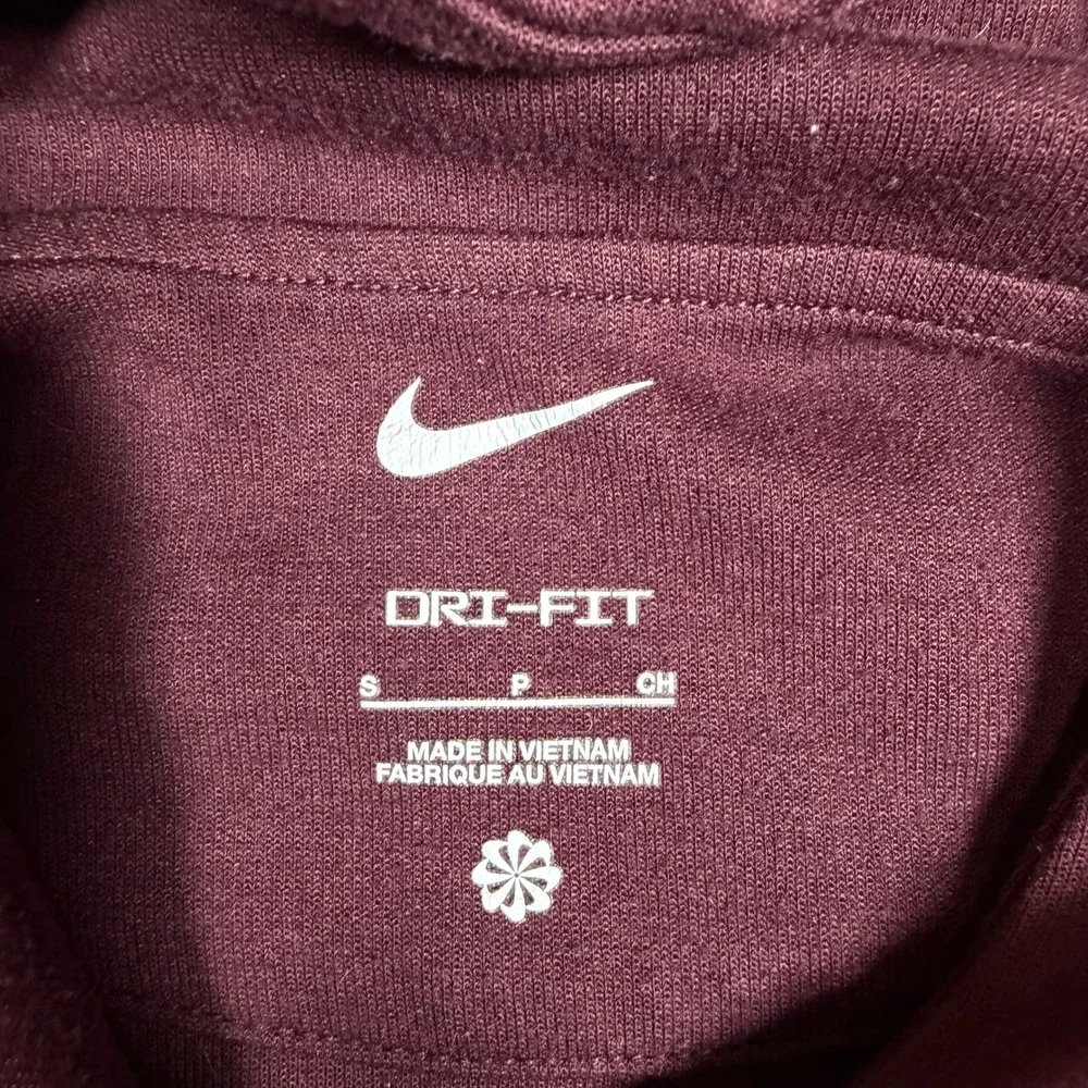 Nike Dri-FIT Mens Small Burgundy Raglan Pullover Hoodie Maroon Swoosh CU6260-638